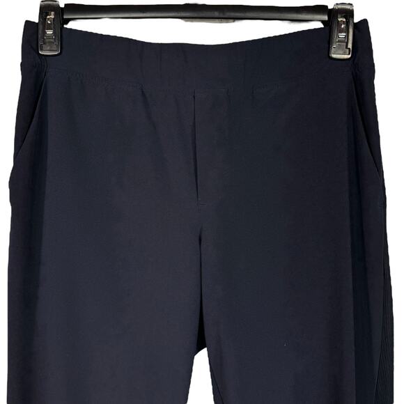 Athleta SZ 10 Brooklyn Ankle Pants Pocket Stretch Mid-Rise Lightweight Navy Blue - Picture 2 of 8